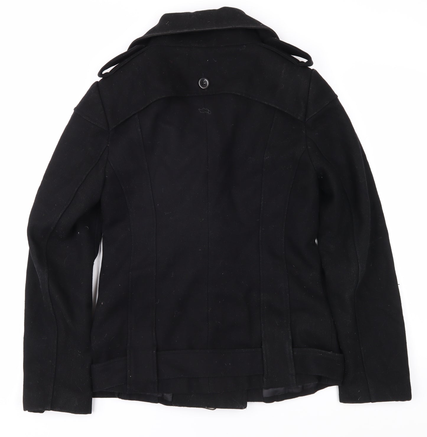VILA Women's Black Pea Coat - M - Classic Autumn Style