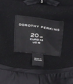 Dorothy Perkins Women's Black Overcoat Size 20