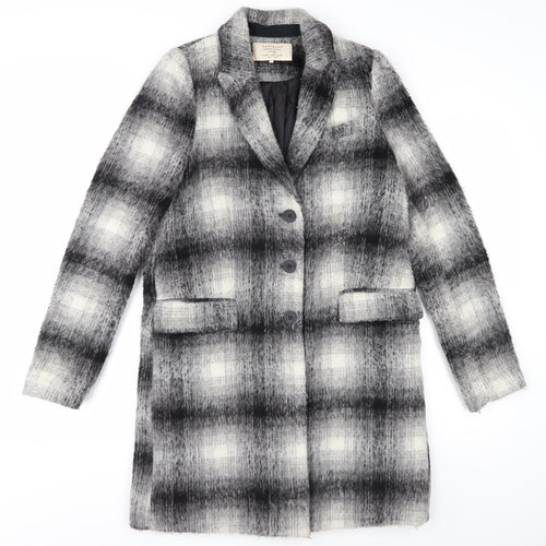 Zara Women's Grey Check Mid-Length Coat XS