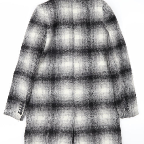 Zara Women's Grey Check Mid-Length Coat XS