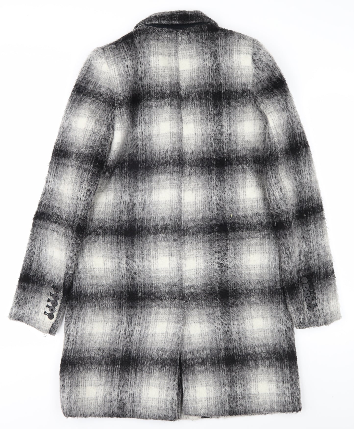 Zara Women's Grey Check Mid-Length Coat XS