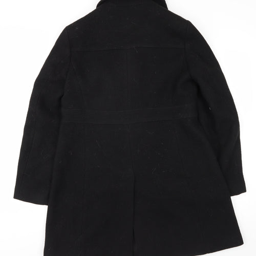 Next Women's Black Wool Overcoat Size 12 Classic