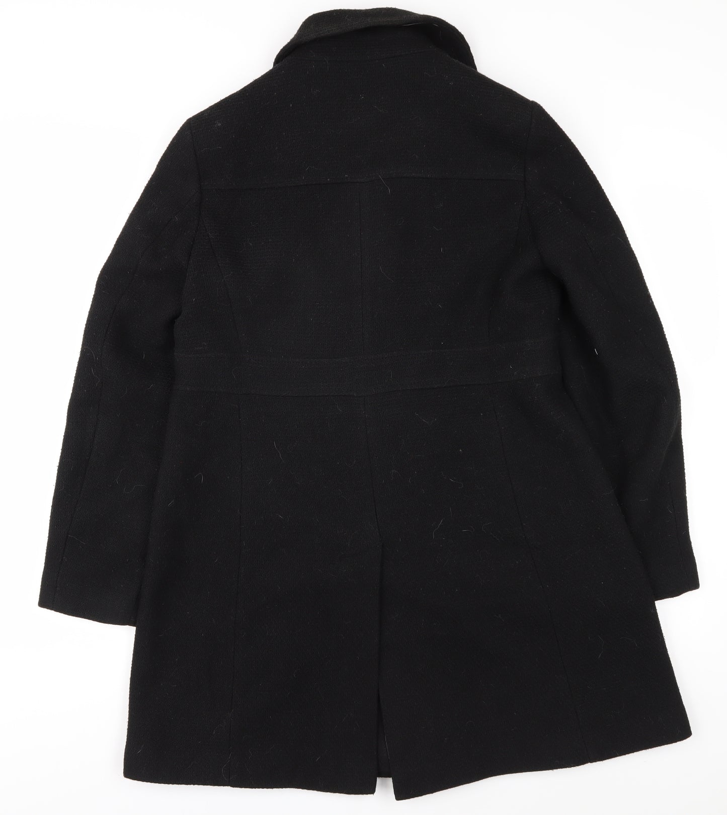 Next Women's Black Wool Overcoat Size 12 Classic