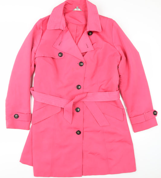 Marks and Spencer Women's Pink Trench Coat Size 16