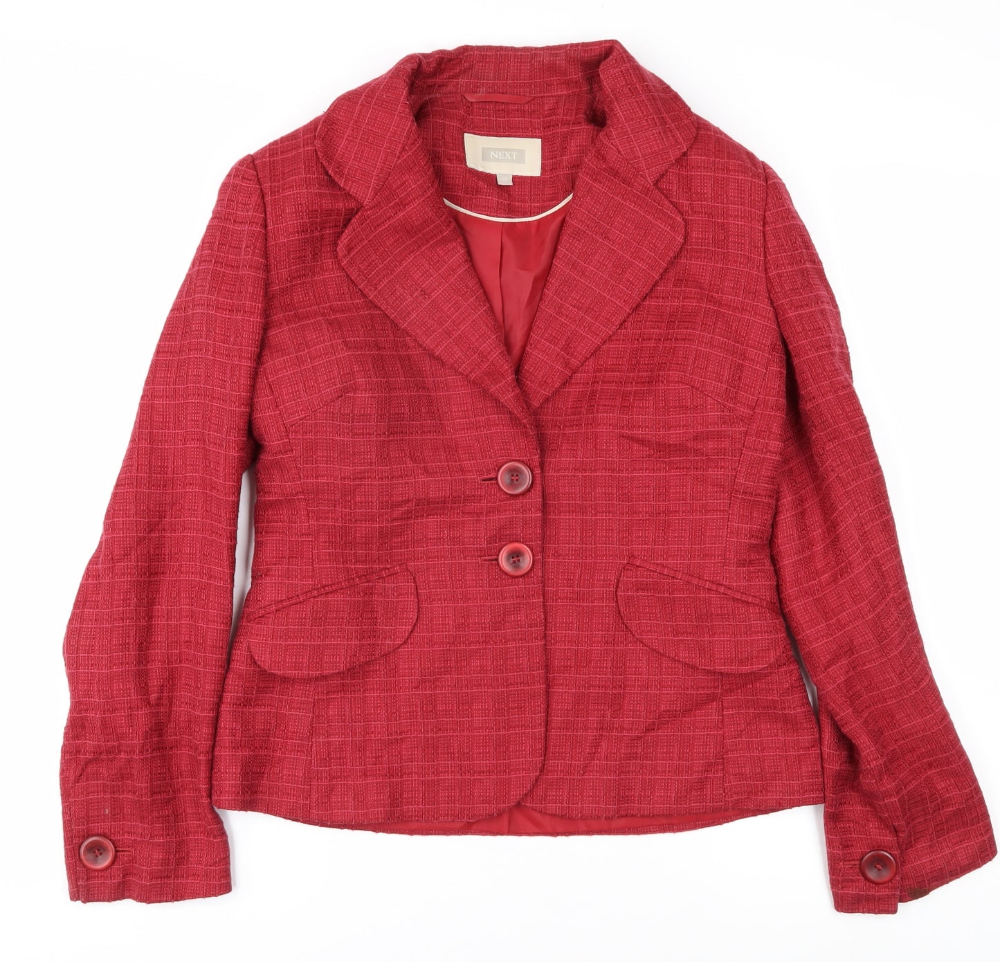 Next Women's Red Size 12 Bouclé Blazer Jacket