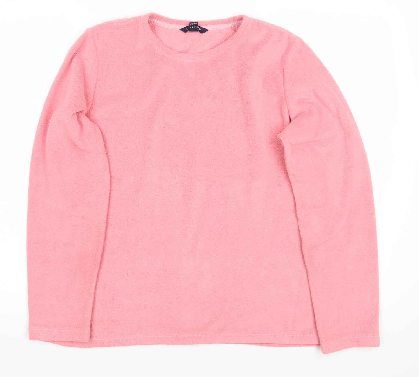 Lands' End Women Pink Long Sleeve Fleece T-Shirt M