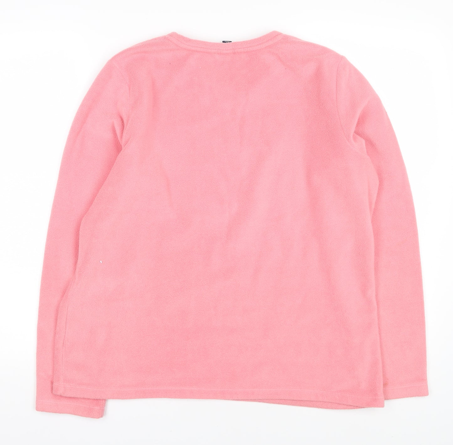 Lands' End Women Pink Long Sleeve Fleece T-Shirt M