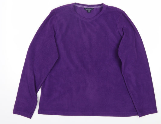 Lands' End Women's Purple Long Sleeve Top, M, Casual Style