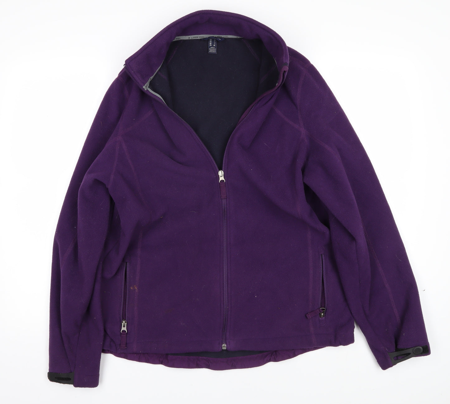 Lands' End Women's Purple Fleece Active Jacket L