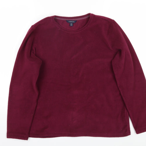 Lands' End Women's Red Fleece Top, M, Winter Casual Pullover