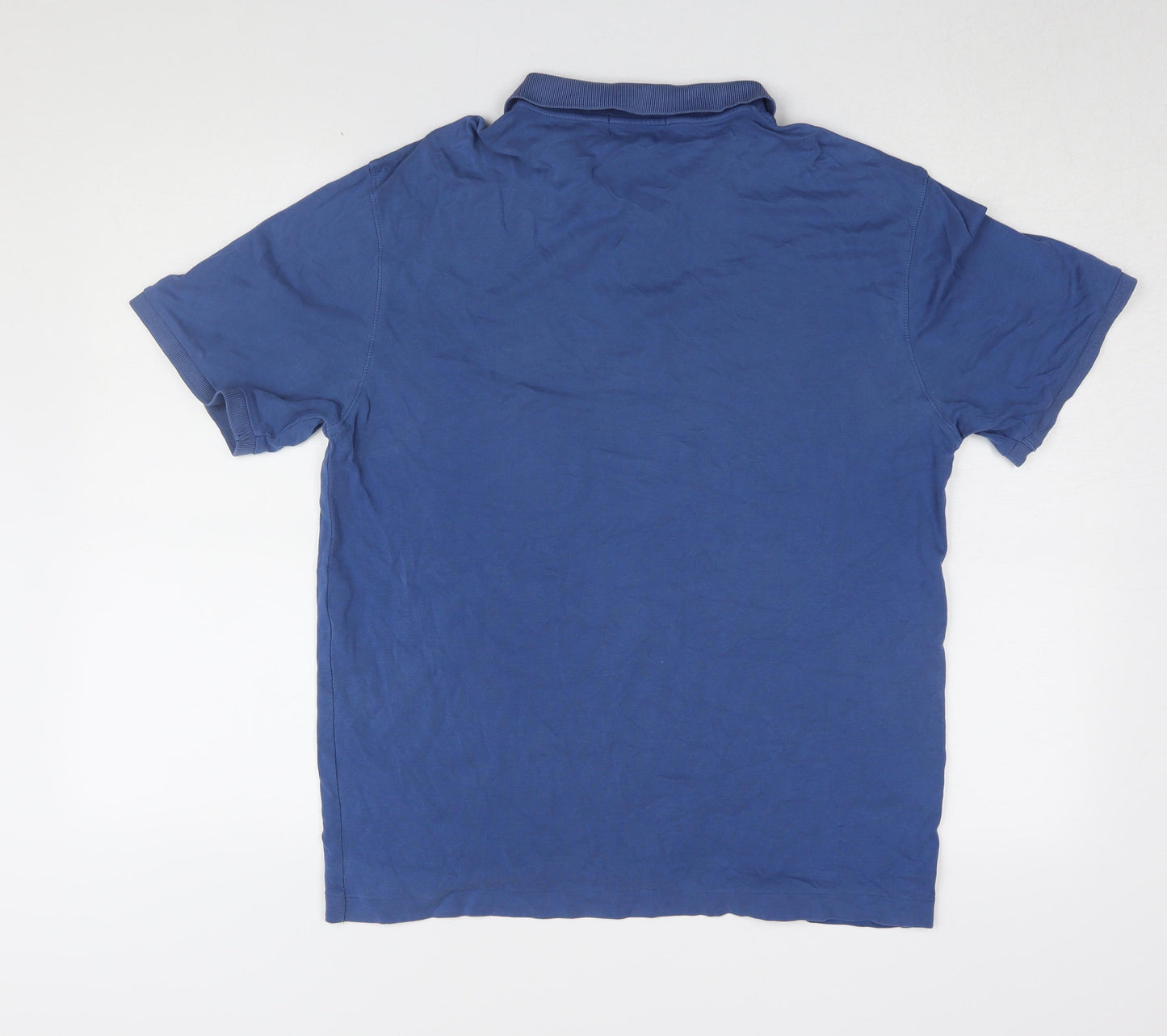 Calvin Klein Men's Blue Polo Shirt - L, Casual Cotton