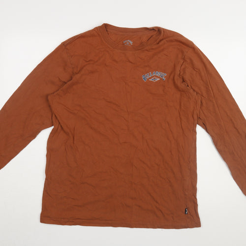 Billabong Men's Brown Long Sleeve T-Shirt Large