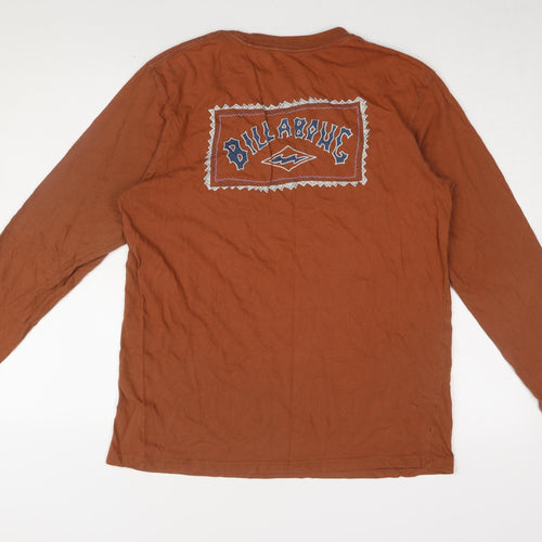 Billabong Men's Brown Long Sleeve T-Shirt Large