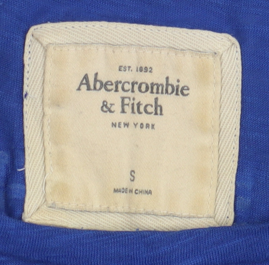 Abercrombie & Fitch Blue Men's T-Shirt, Size S, Short Sleeve