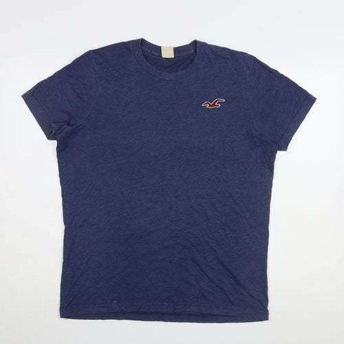 Hollister Men's Blue Crew Neck T-Shirt L