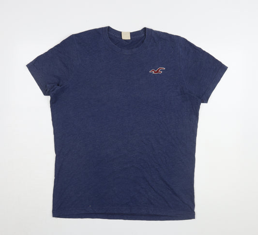 Hollister Men's Blue Crew Neck T-Shirt L