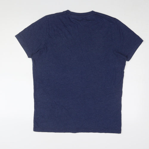 Hollister Men's Blue Crew Neck T-Shirt L