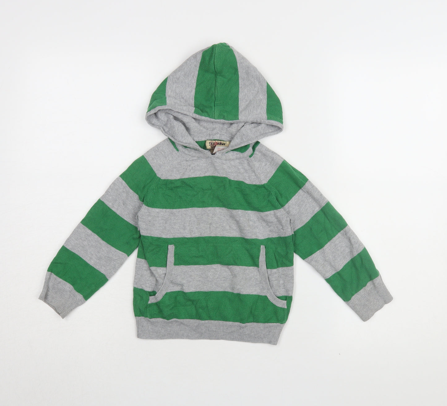 Skyhawk Village Boys Green Striped Hoodie - Size 4 Years
