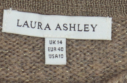 Laura Ashley Women's Beige Cardigan, Size 14