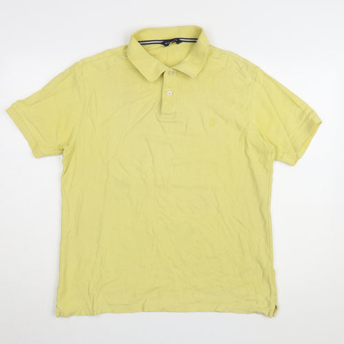 Marks and Spencer Men's Yellow Polo Shirt Medium