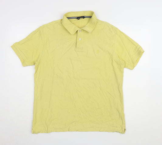 Marks and Spencer Men's Yellow Polo Shirt Medium