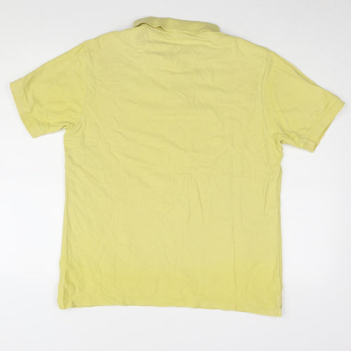 Marks and Spencer Men's Yellow Polo Shirt Medium