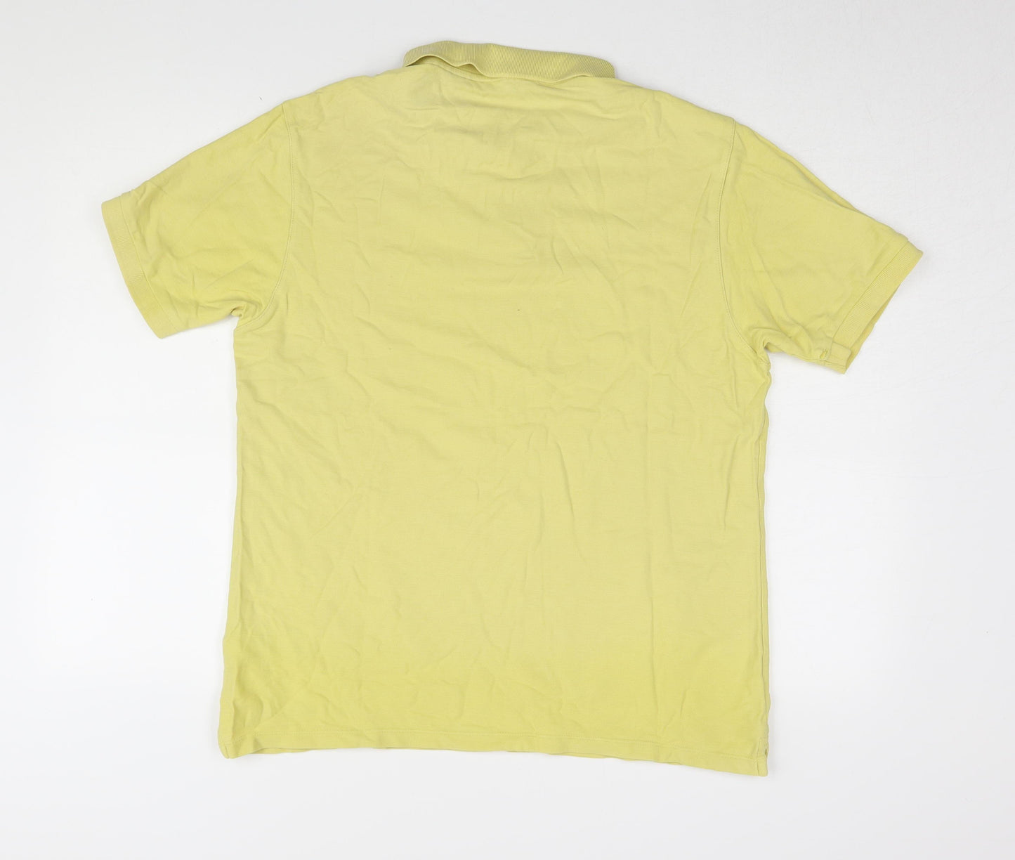 Marks and Spencer Men's Yellow Polo Shirt Medium