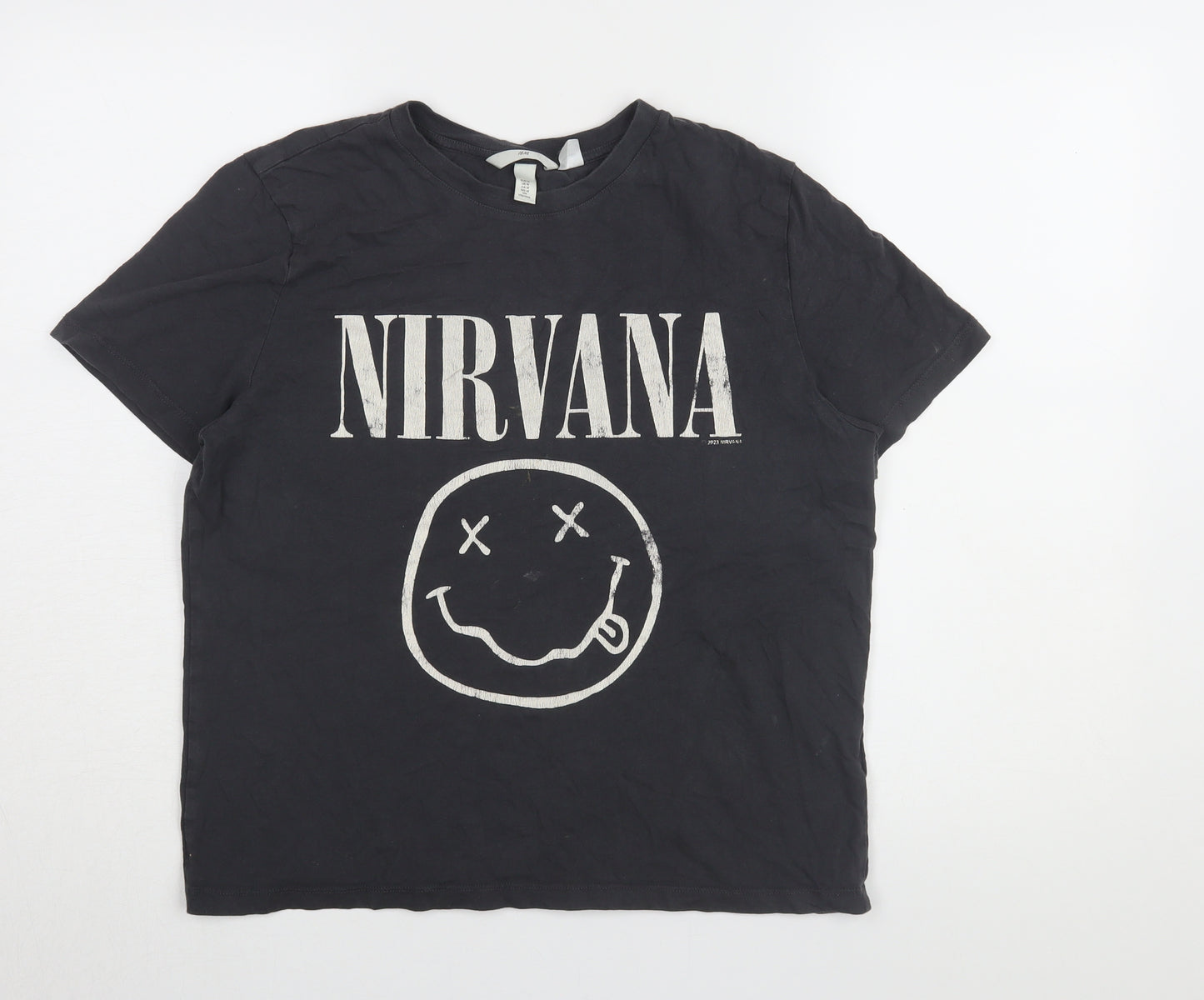 H&M Unisex Black Nirvana T-Shirt M Graphic Tee