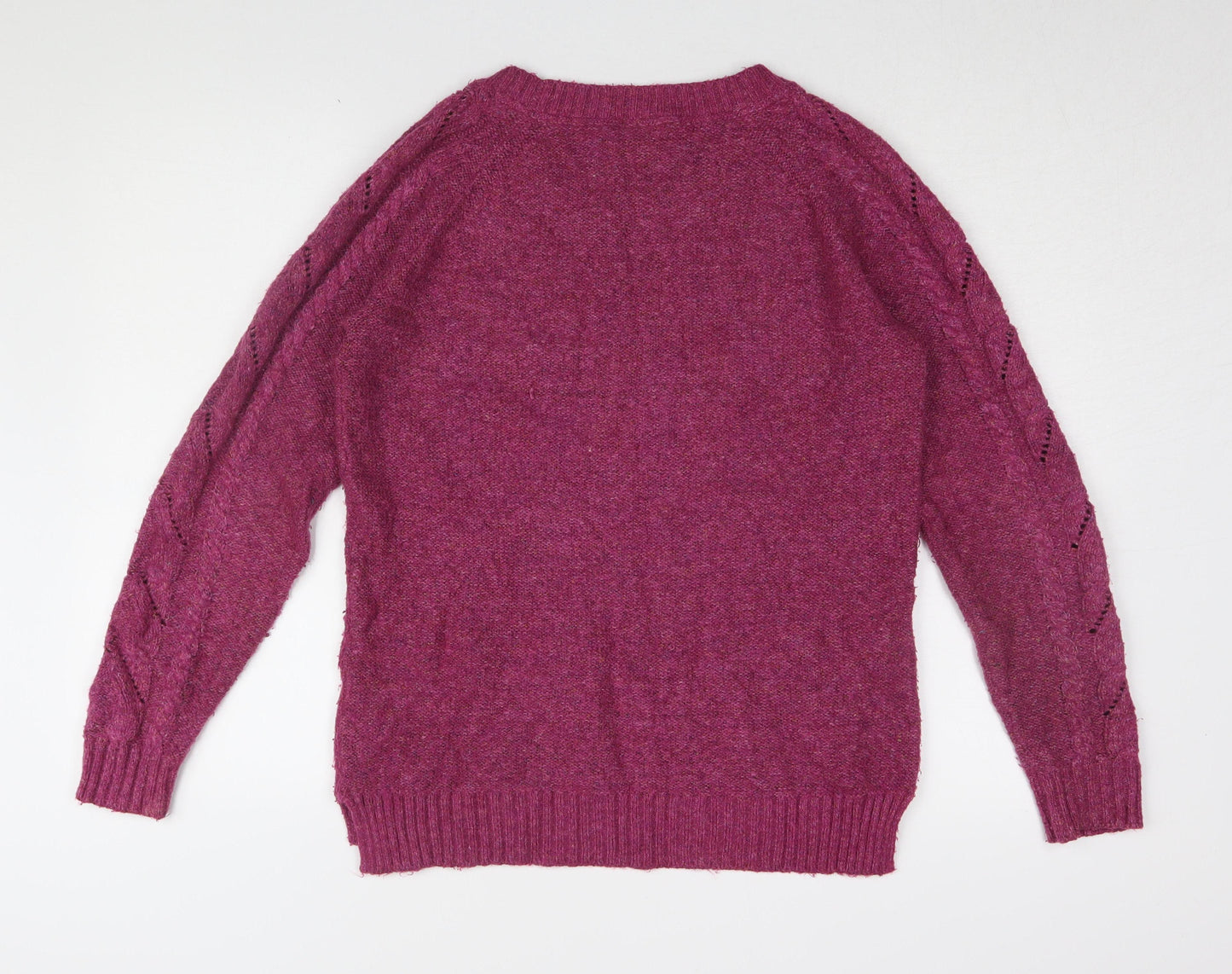 Fat Face Women's Pink Cable-Knit Jumper Size 14