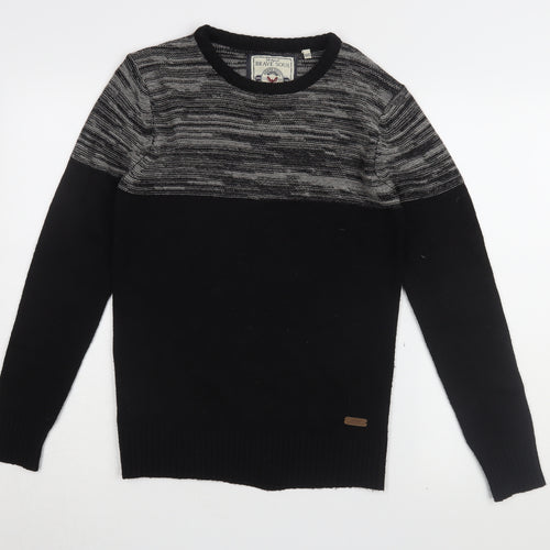 Brave Soul Men's Black XXS Pullover Jumper Crew Neck