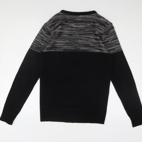 Brave Soul Men's Black XXS Pullover Jumper Crew Neck