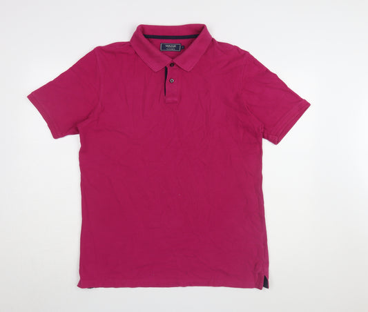 Maine New England Men's Pink Polo Shirt S Collared Casual