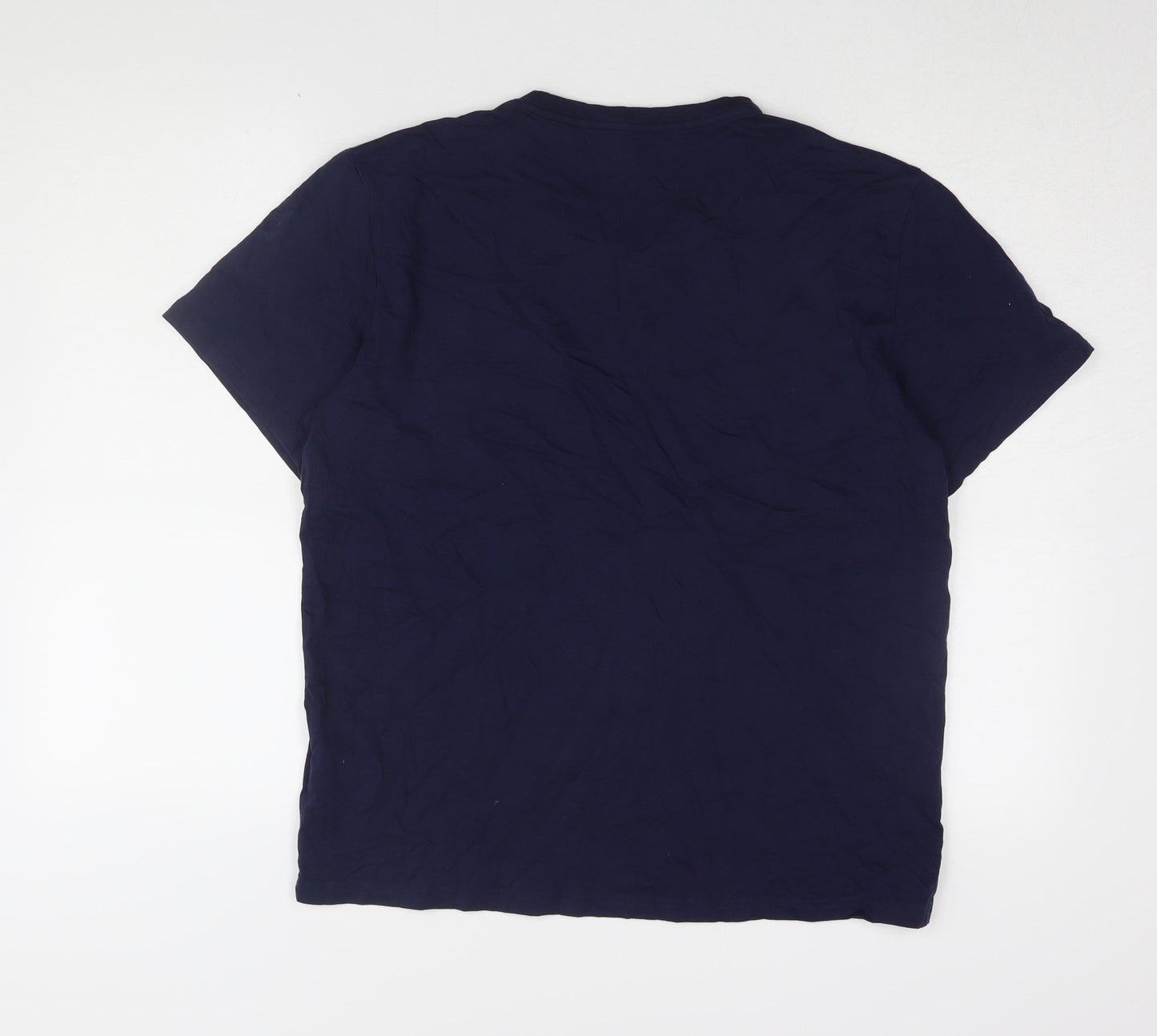 Ralph Lauren Navy Blue Men's T-Shirt, L, Cotton, Crew Neck