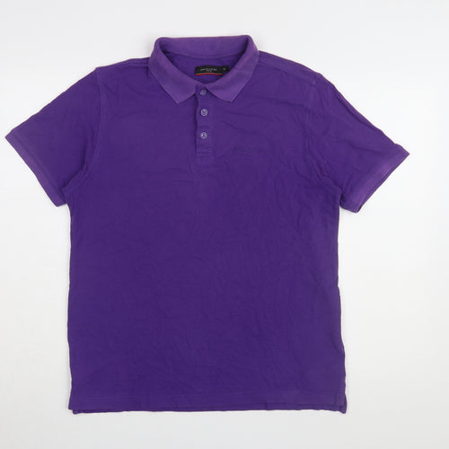 Pierre Cardin Men's Purple Polo Shirt M Cotton Logo