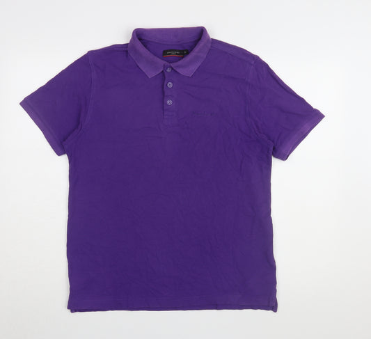 Pierre Cardin Men's Purple Polo Shirt M Cotton Logo