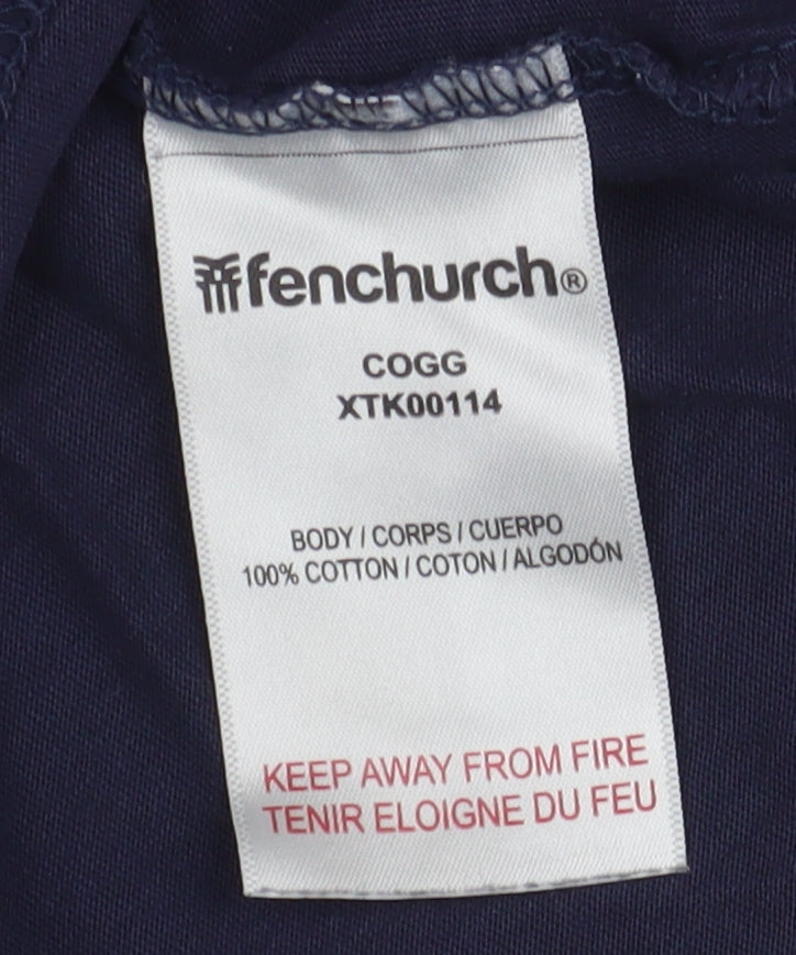 Fenchurch Men's Blue Logo T-Shirt, Medium, Cotton