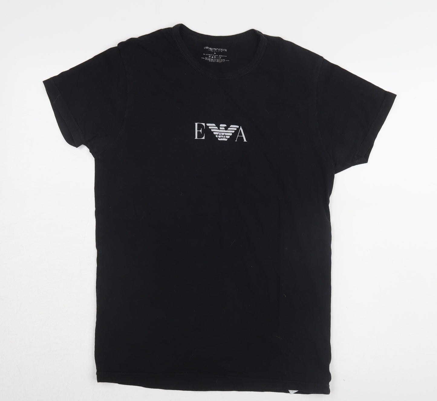 Emporio Armani Men's Black Medium Logo T-Shirt