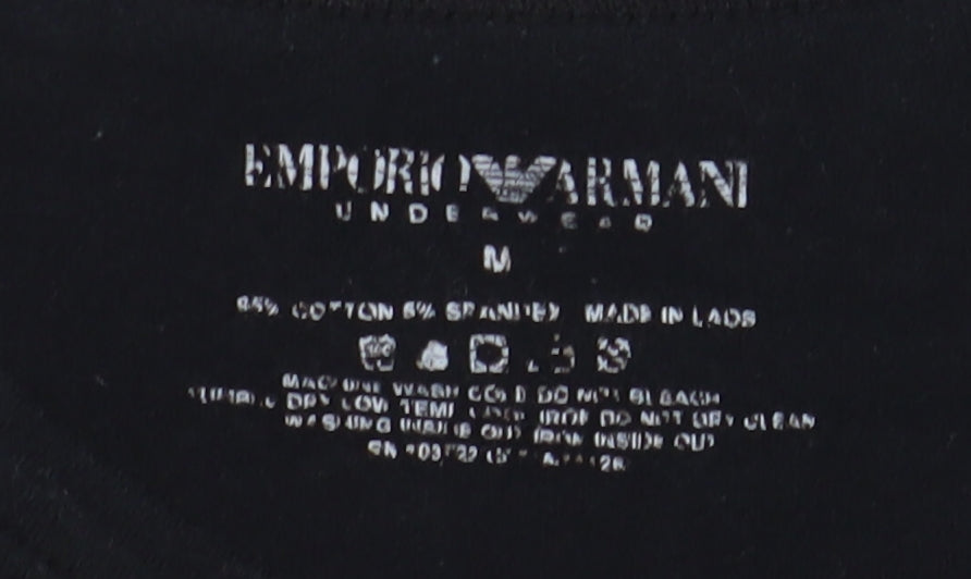 Emporio Armani Men's Black Medium Logo T-Shirt