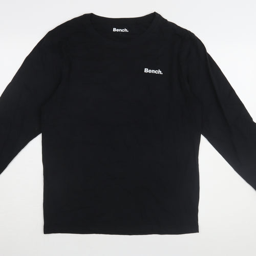 Bench Men's Black Long Sleeve Cotton T-Shirt - L