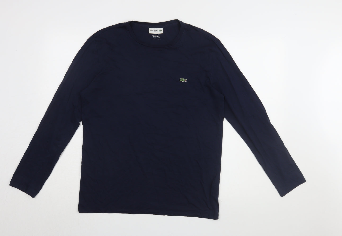 Lacoste Men's Blue Long Sleeve T-Shirt Size S