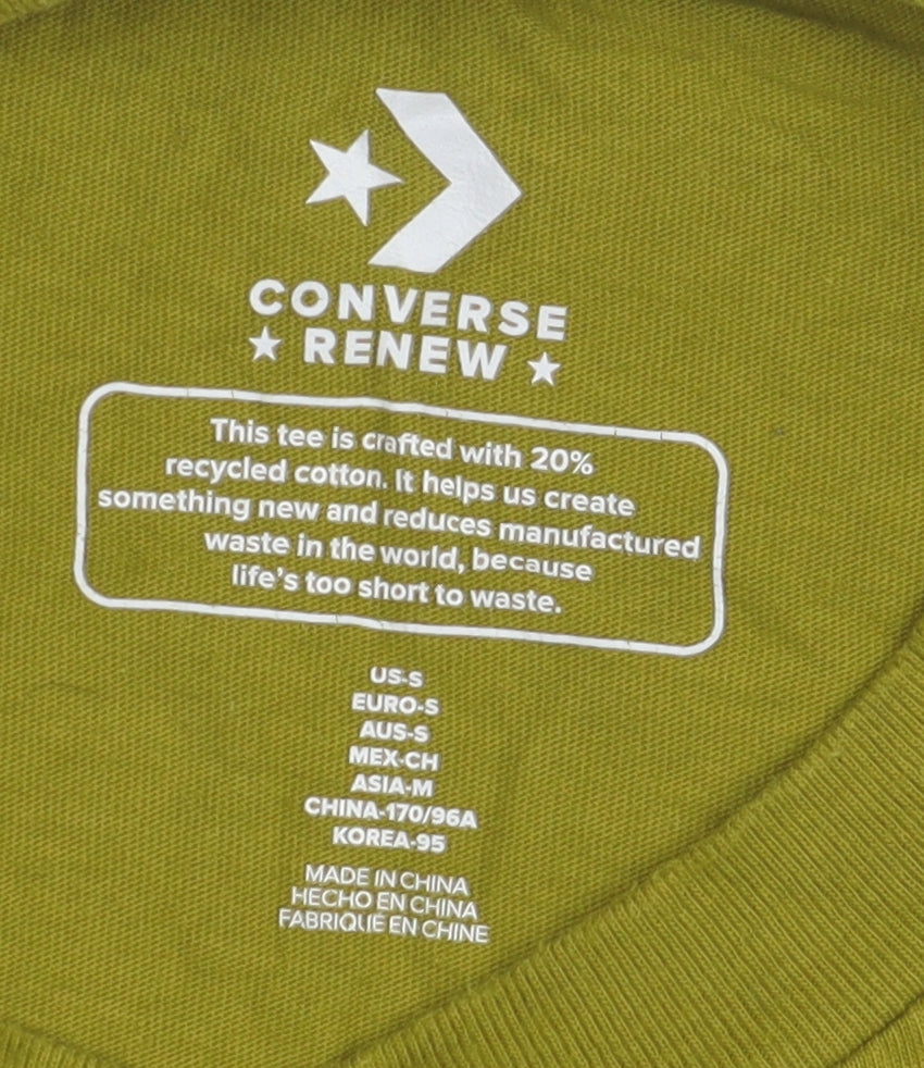 Converse Men's Green Long Sleeve Crew Neck T-Shirt - S