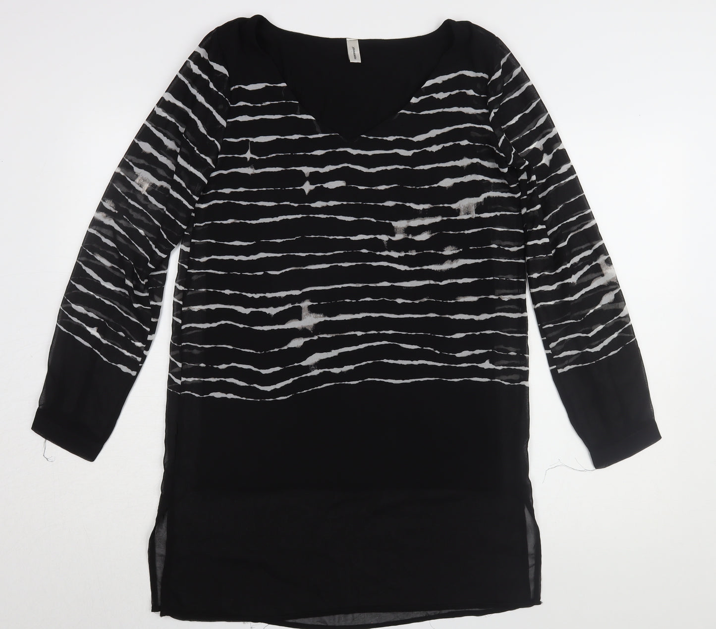 Soyaconcept Women's Black Striped Tunic - Size S, V-Neck