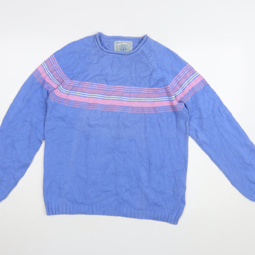 Due North Women's Blue Striped Pullover Jumper Size 12