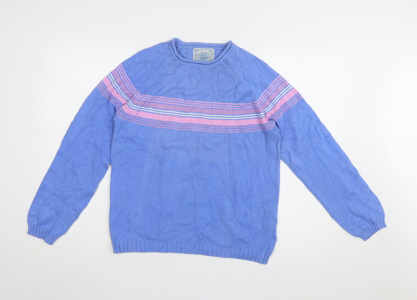 Due North Women's Blue Striped Pullover Jumper Size 12