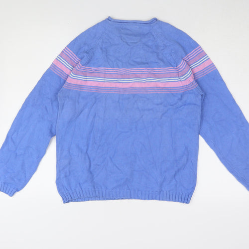 Due North Women's Blue Striped Pullover Jumper Size 12