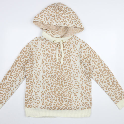 Falmer Heritage Women's Beige Animal Print Hoodie, Size S