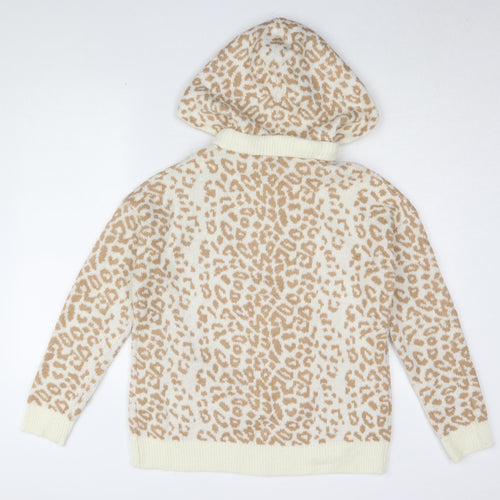 Falmer Heritage Women's Beige Animal Print Hoodie, Size S
