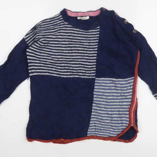 White Stuff Women's Blue Striped Pullover Jumper Size 8