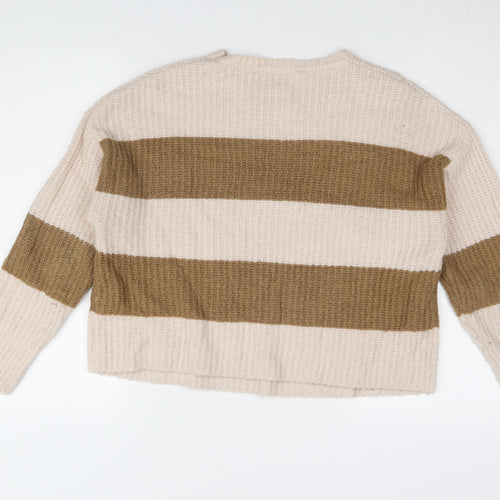 Red Herring Women's Beige Striped Pullover Jumper Size 14