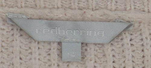 Red Herring Women's Beige Striped Pullover Jumper Size 14